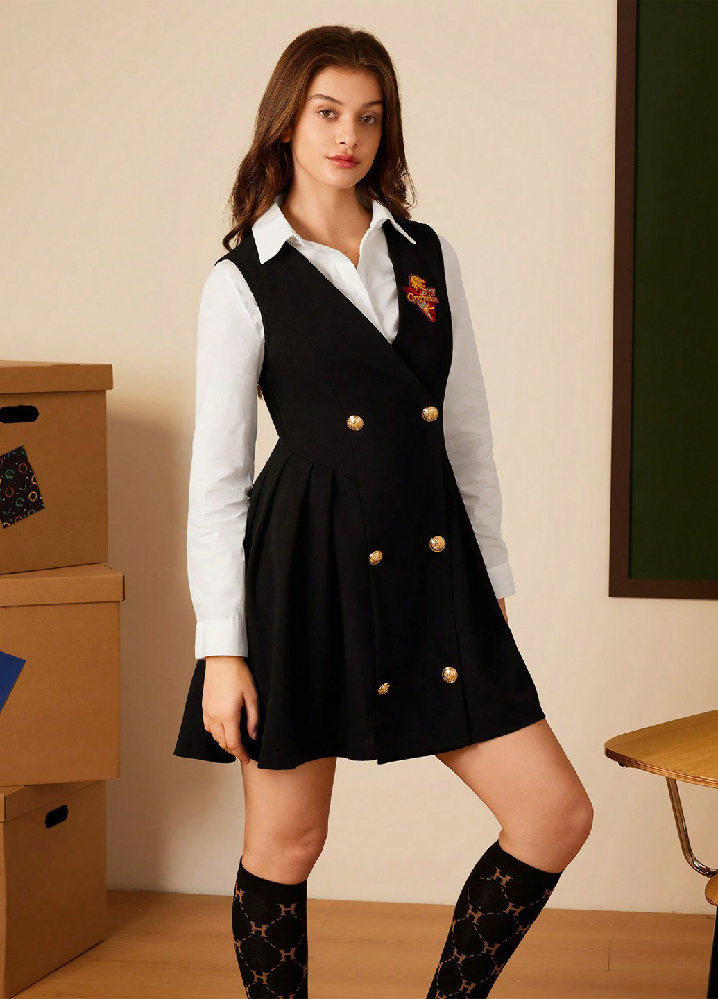 Черное кэжуал платье SHEIN однотонное