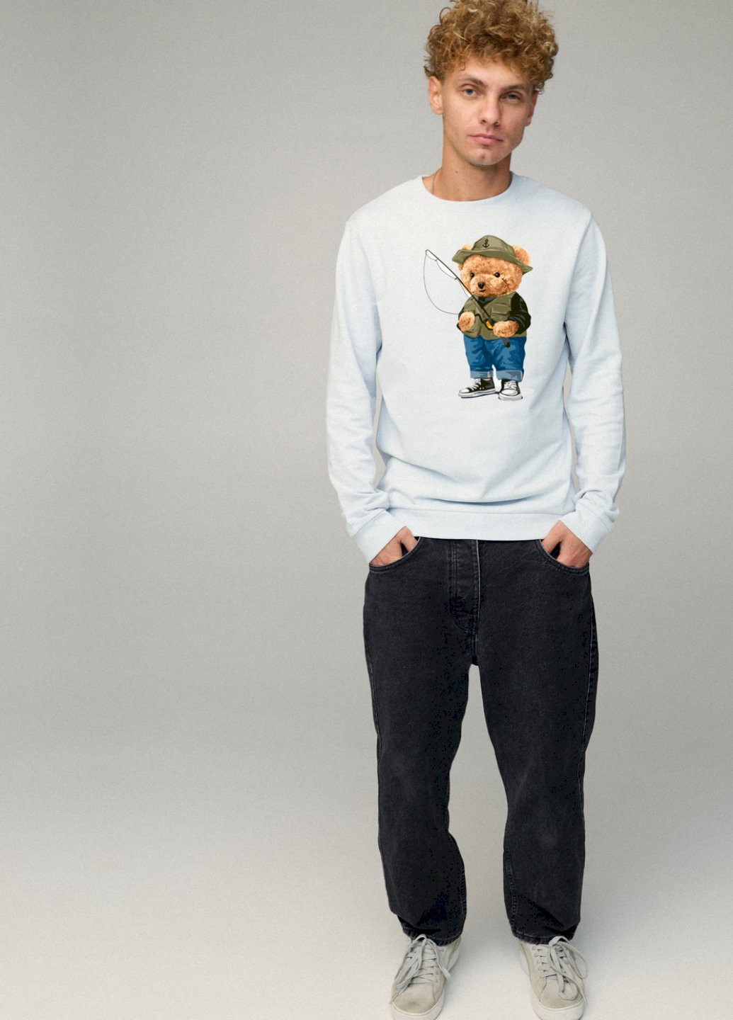 Светло-голубой свитшот мужской basic /no flis/ YAPPI (252258622)