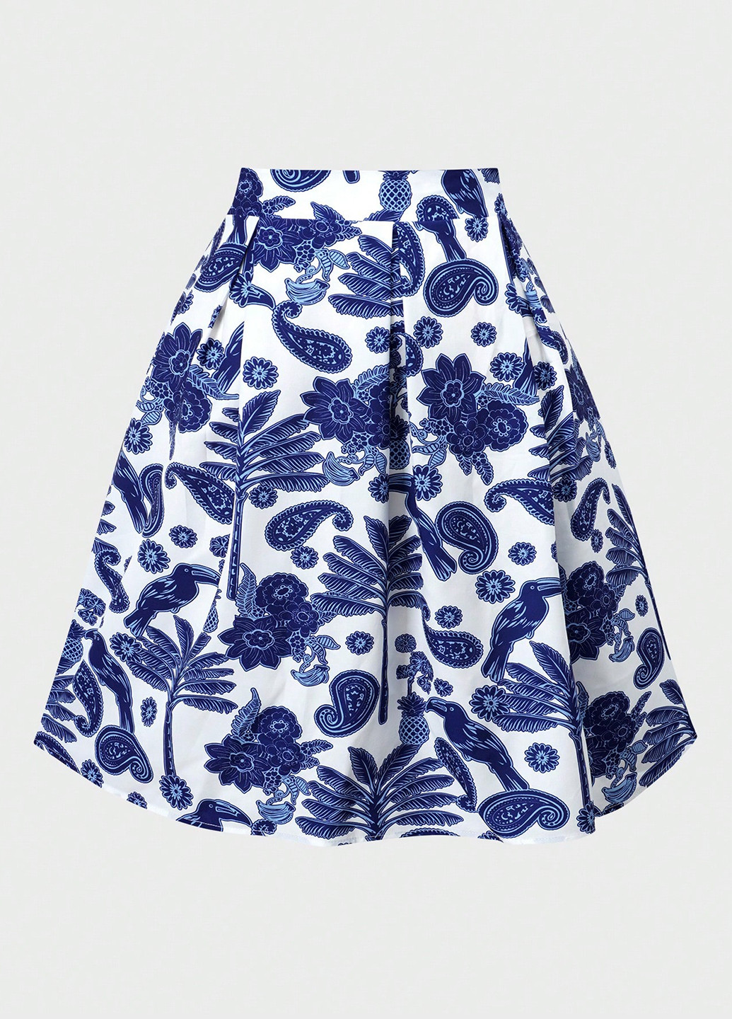 Разноцветная кэжуал "турецкие огурцы" юбка SHEIN а-силуэта (трапеция), плиссе