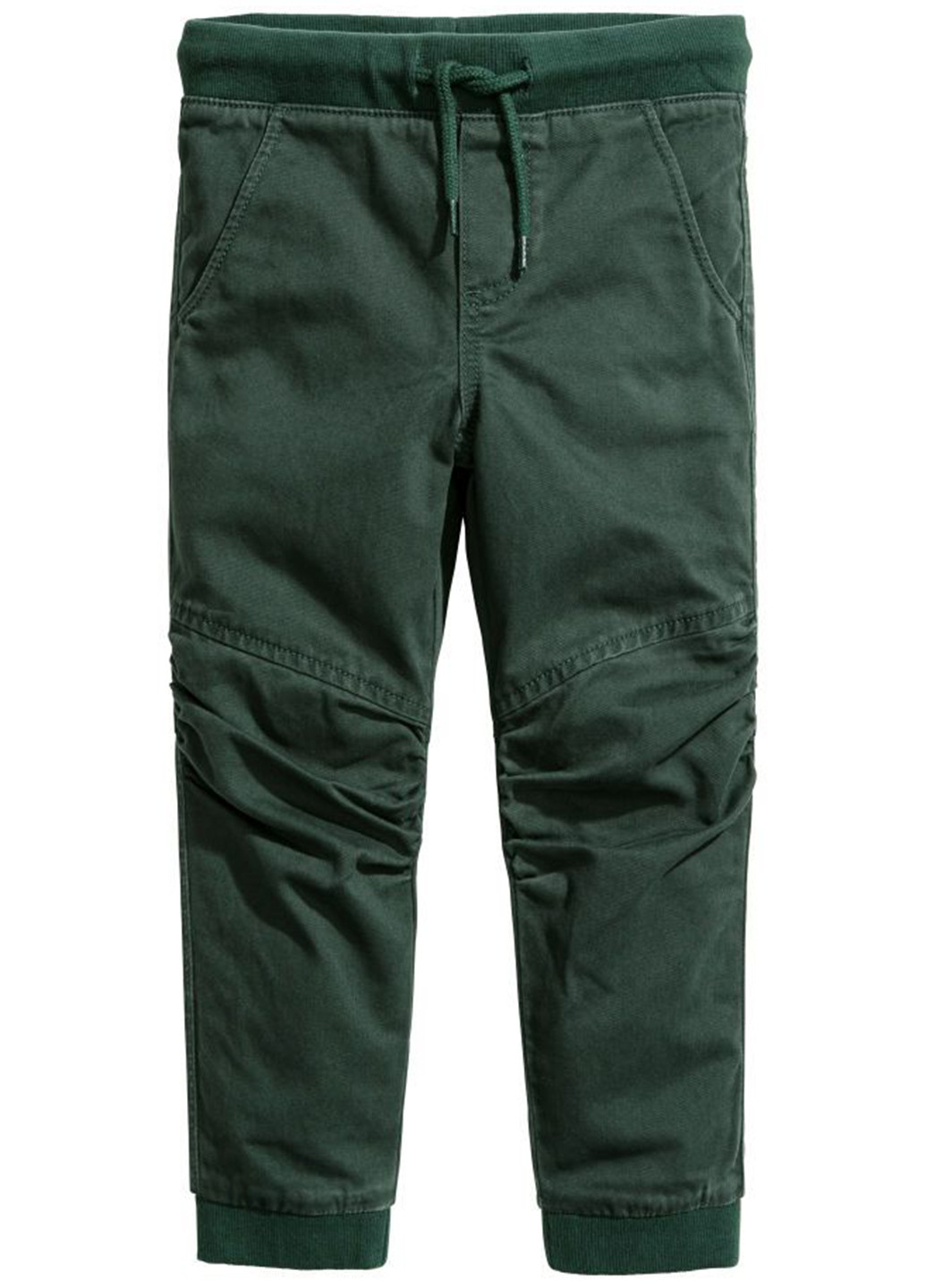 Темно-зеленые кэжуал демисезонные брюки прямые H&M