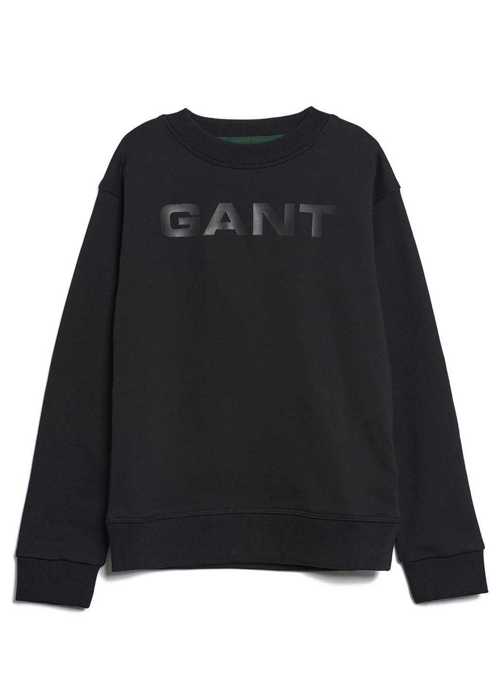 Gant свитшот логотип черный кэжуал трикотаж, хлопок