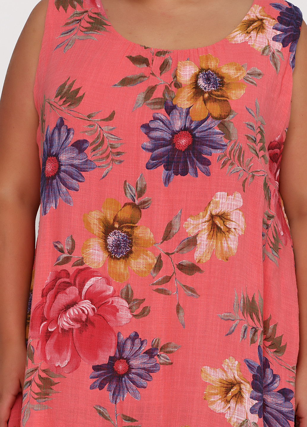 Коралова кежуал сукня сукня-майка New Collection з квітковим принтом