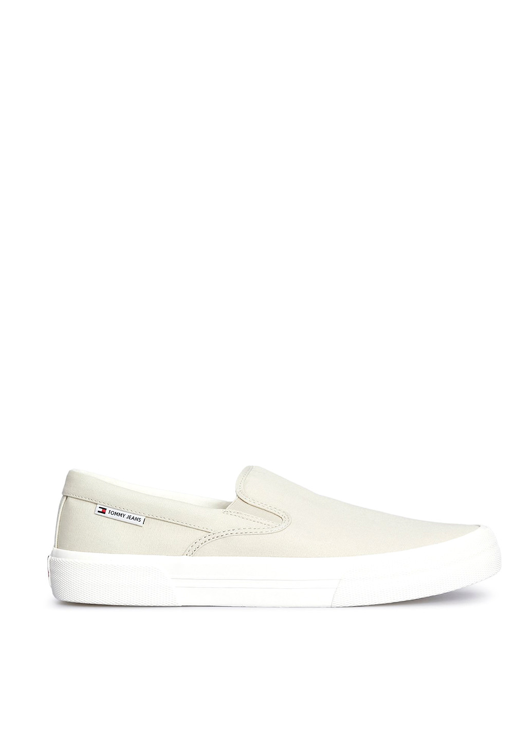 Бежевые слипоны Tommy Jeans с логотипом