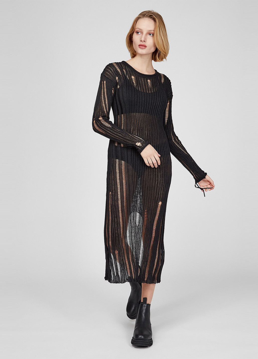 Чорна коктейльна сукня сукня светр Diesel однотонна