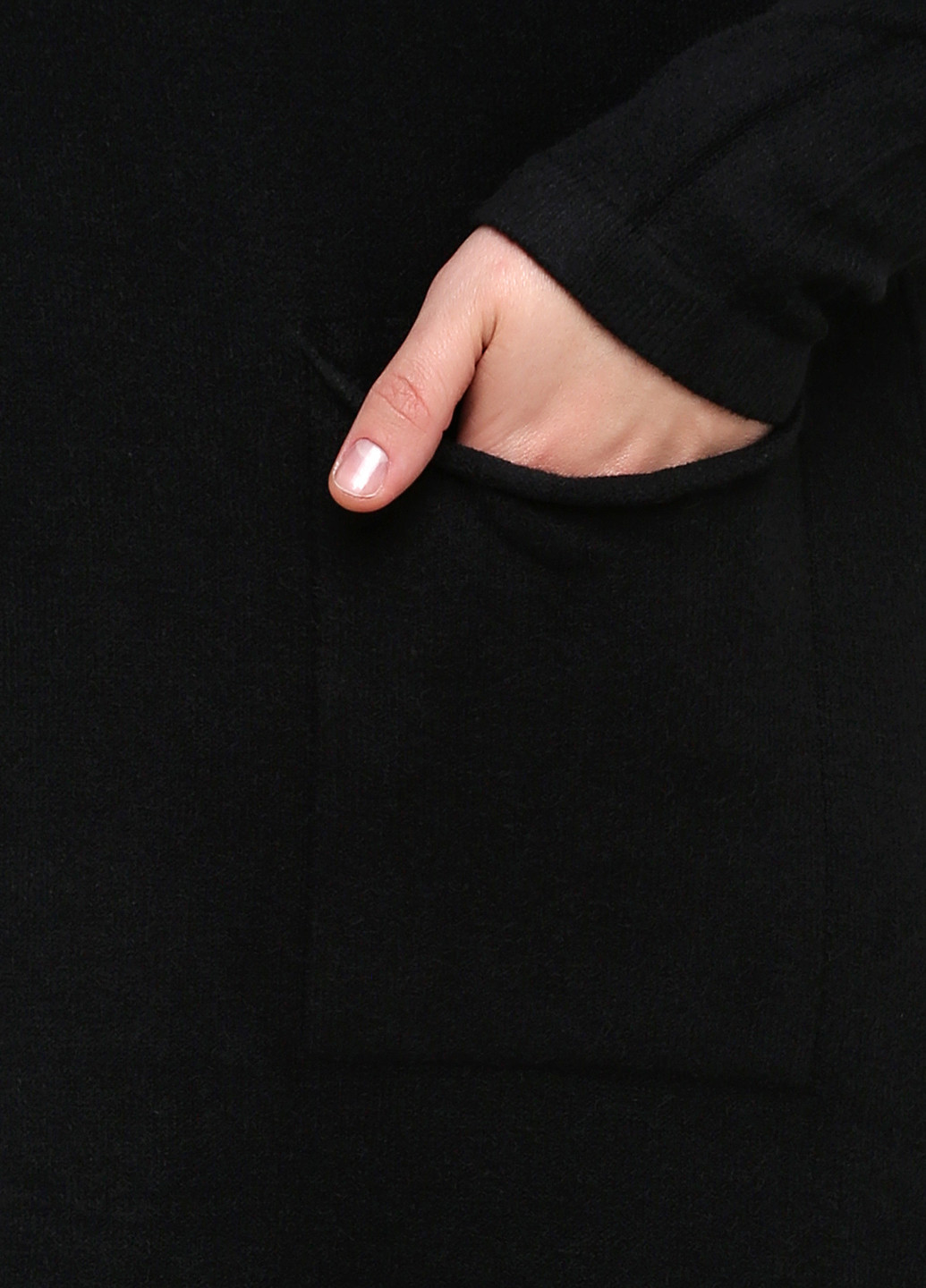 Черное кэжуал платье платье-свитер Hostar однотонное