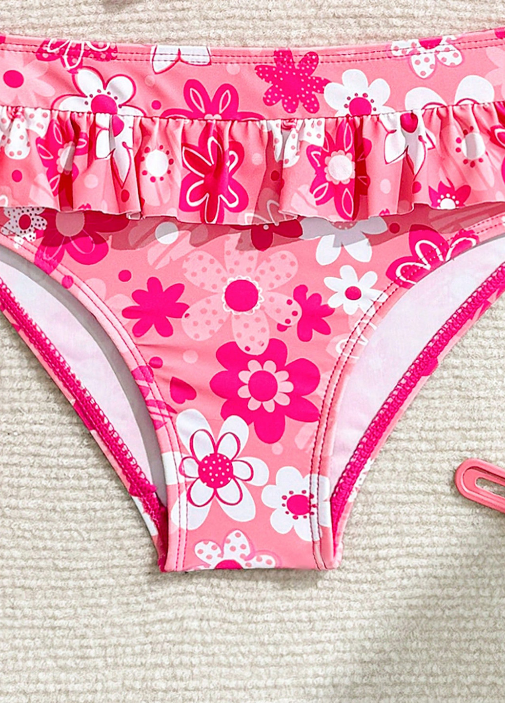 Рожево-ліловий літній купальник (ліф, трусики) топ, роздільний SHEIN