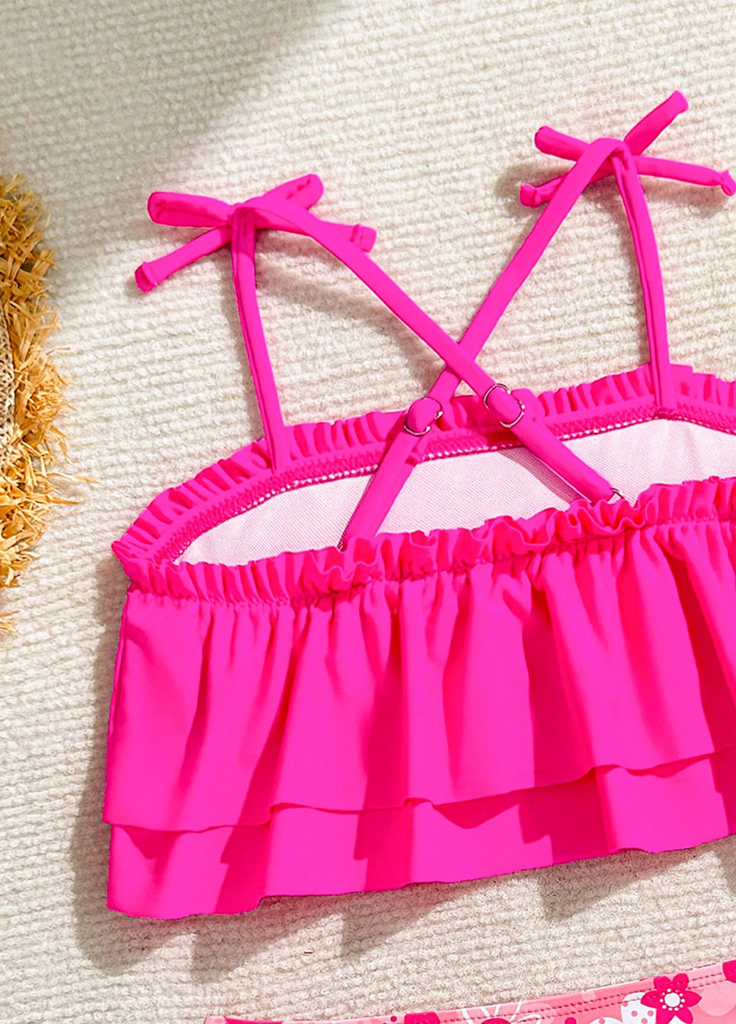 Рожево-ліловий літній купальник (ліф, трусики) топ, роздільний SHEIN