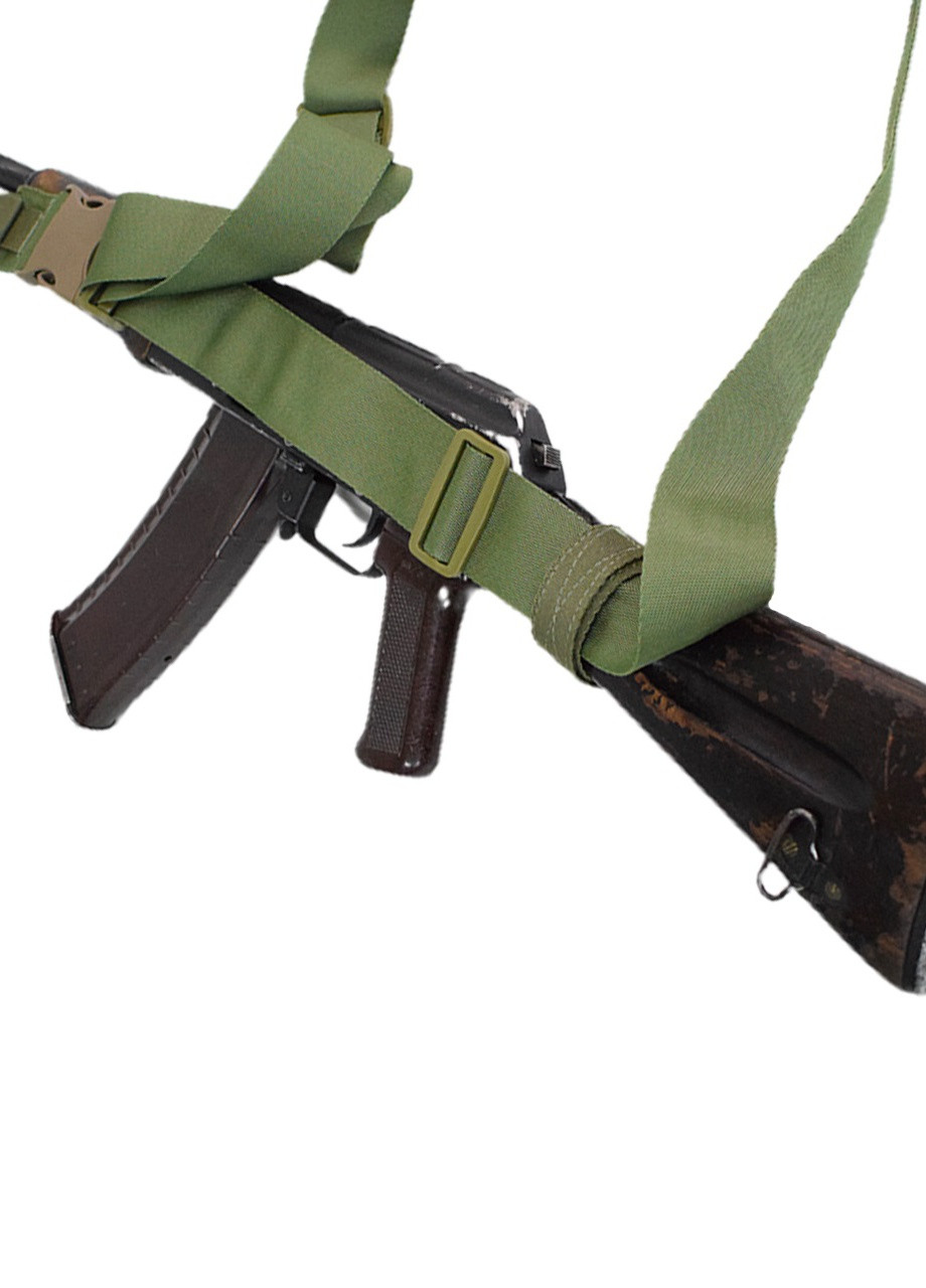 Ремень оружейный трехточечный UkrCossacks хаки No Brand - (253281947)