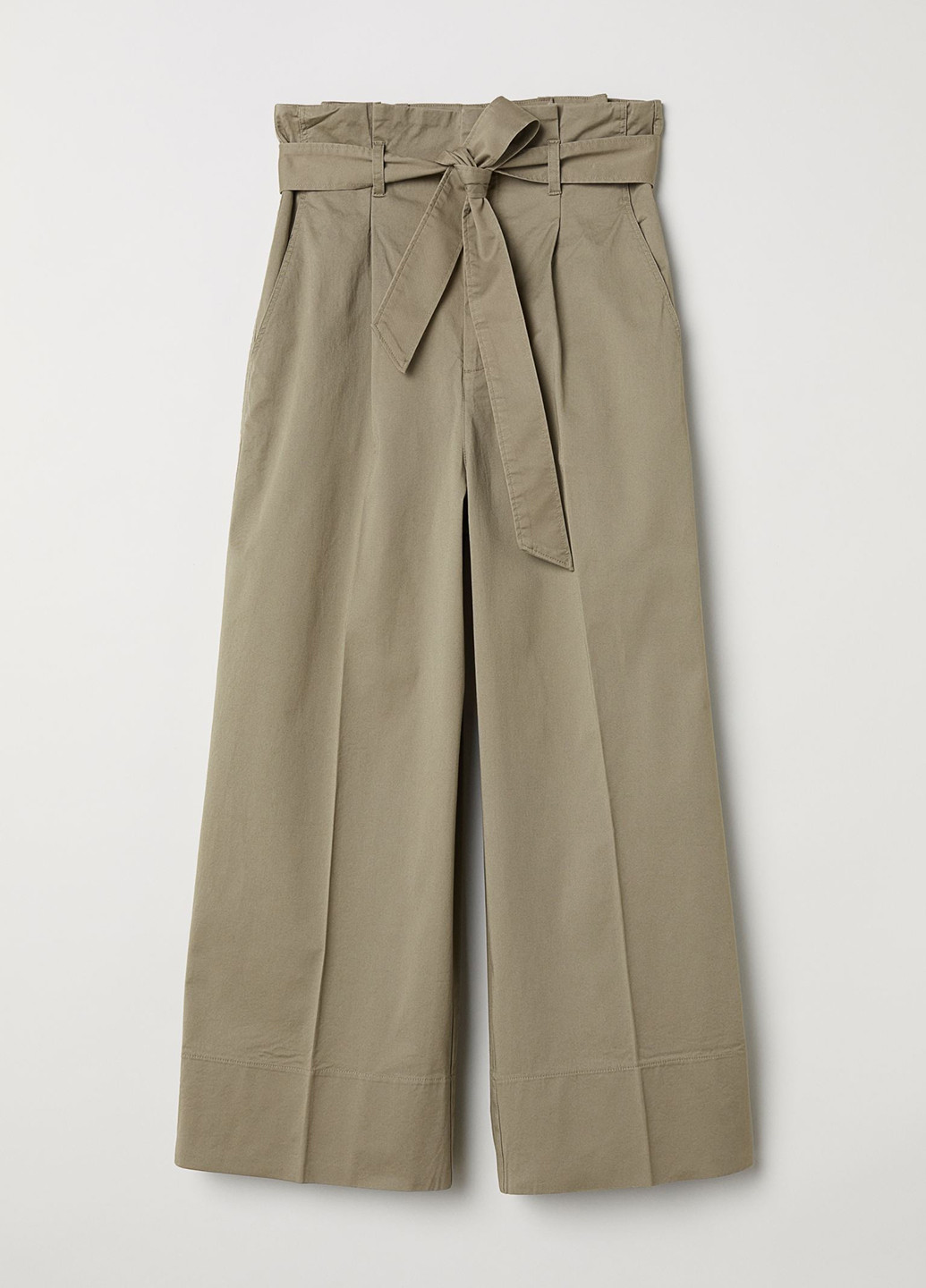 Серо-бежевые кэжуал демисезонные прямые брюки H&M
