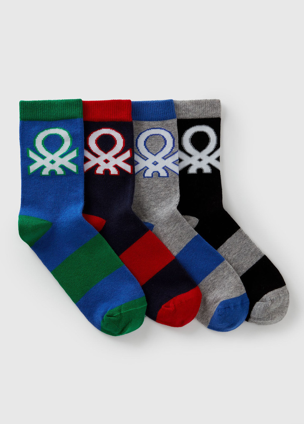 Сірі шкарпетки (4 пари) United Colors of Benetton смужки демісезон (367063862)