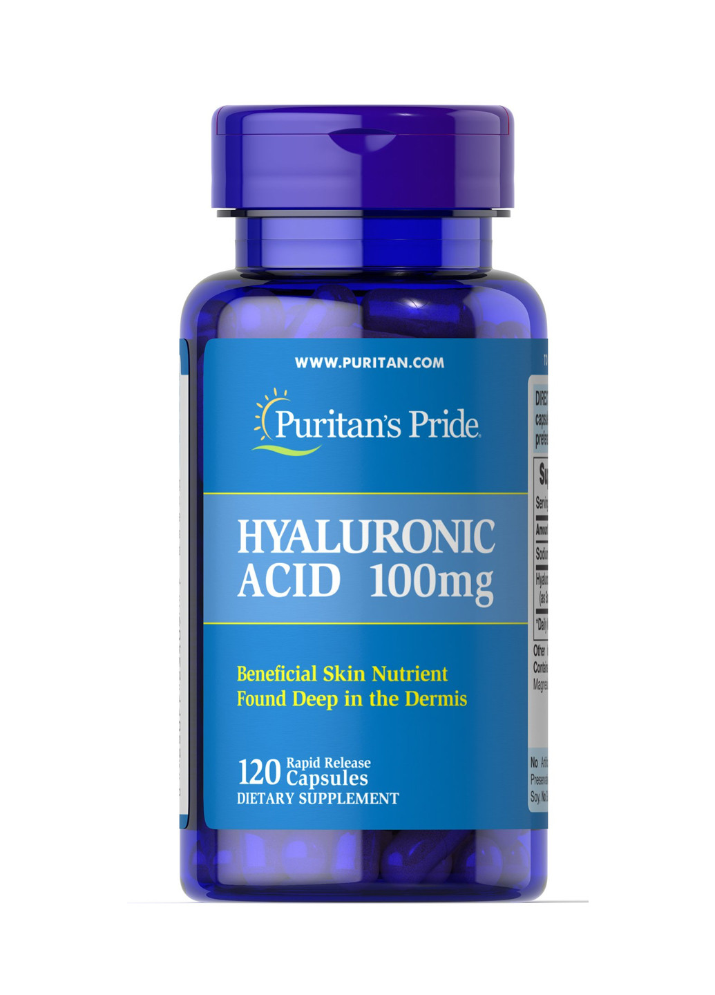 Гіалуронова кислота Hyaluronic Acid 100 mg - 120 caps ] Puritans Pride (240192626)