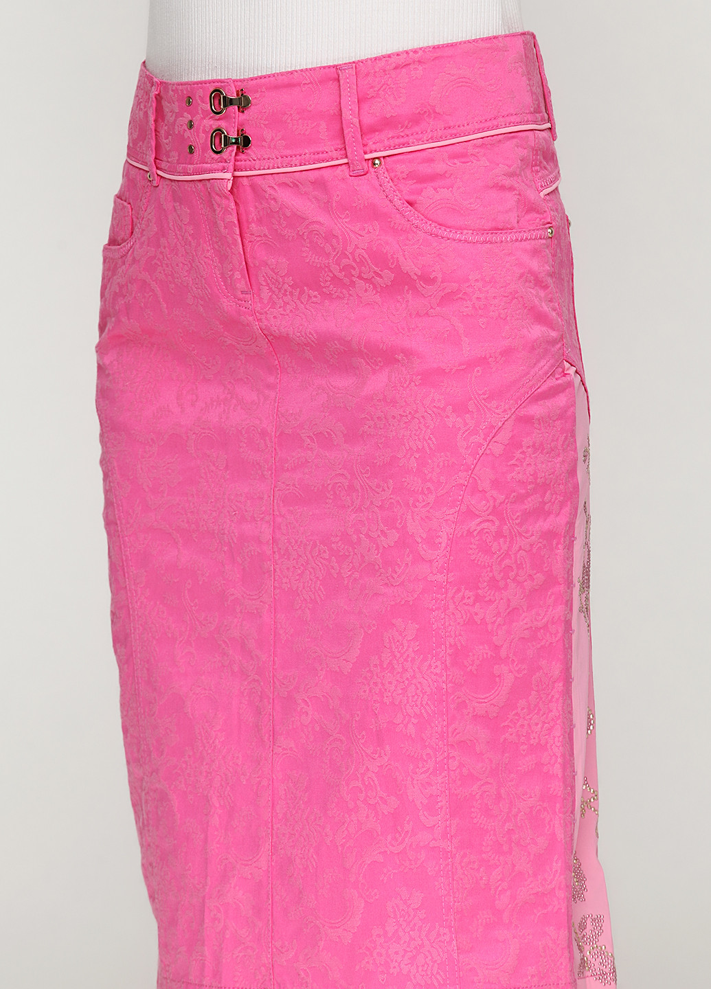 Розовая кэжуал фактурная юбка Sassofono со средней талией
