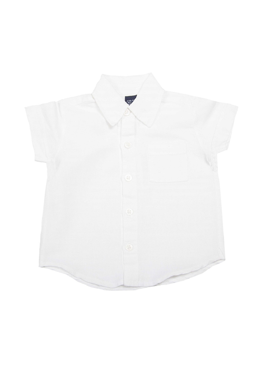 Белая кэжуал рубашка однотонная Girandola с коротким рукавом