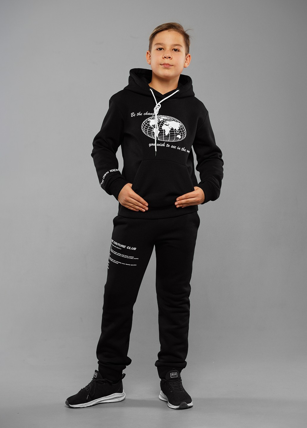 Черный зимний спортивный костюм с надписями Sinthia (205764277)