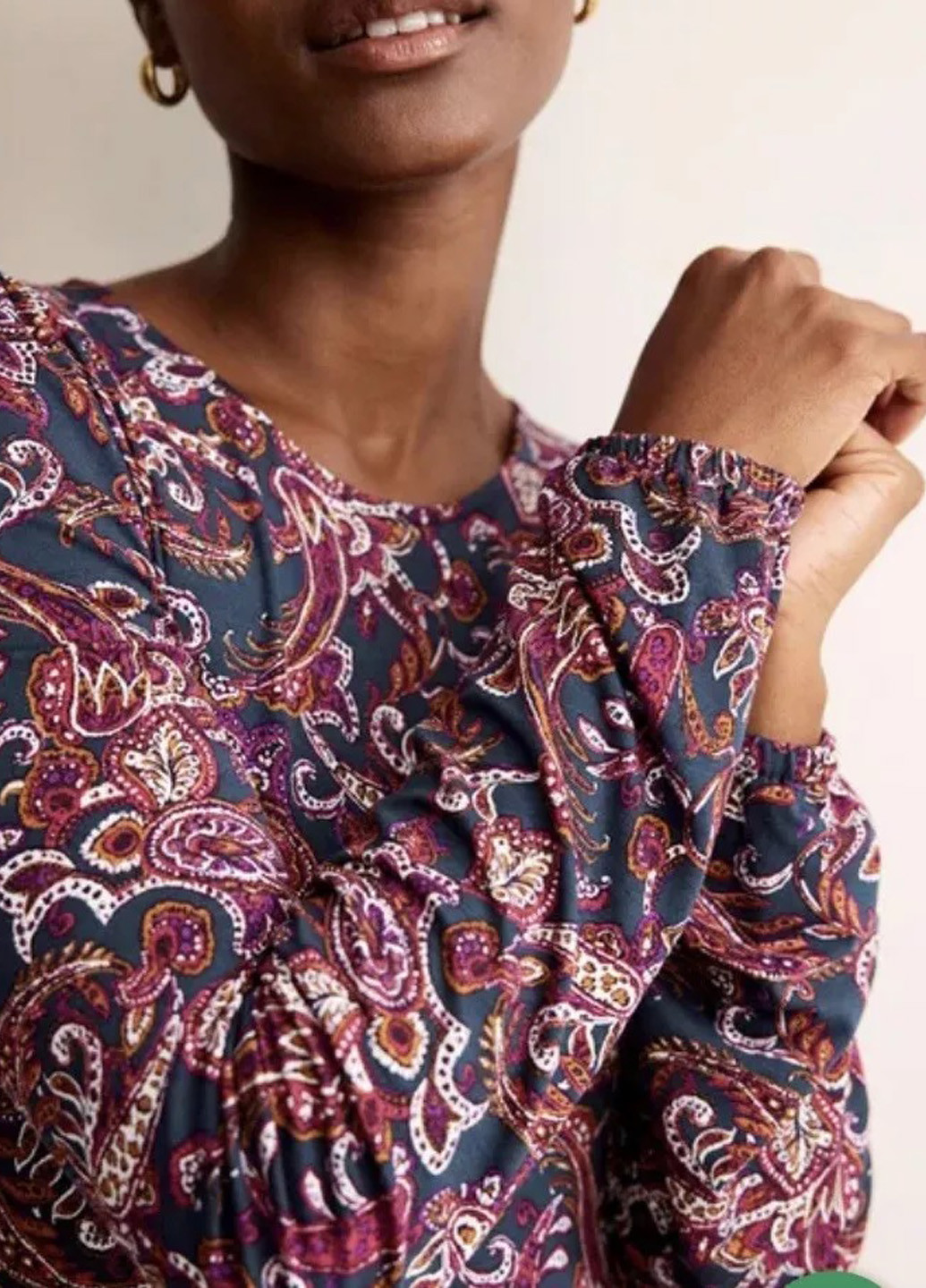 Комбинированное кэжуал платье клеш Boden с рисунком