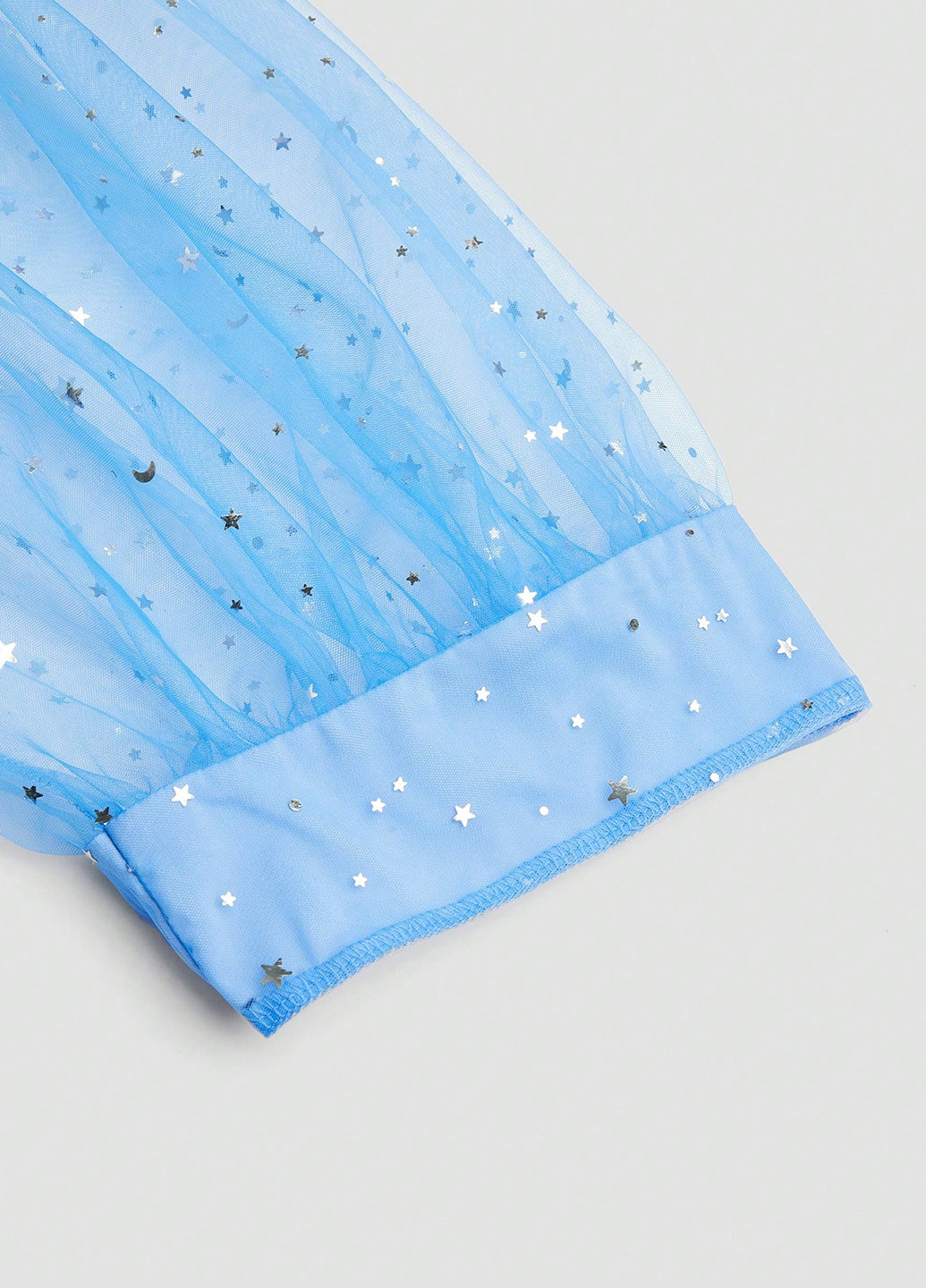 Голубое коктейльное платье бэби долл, с юбкой-солнце SHEIN однотонное