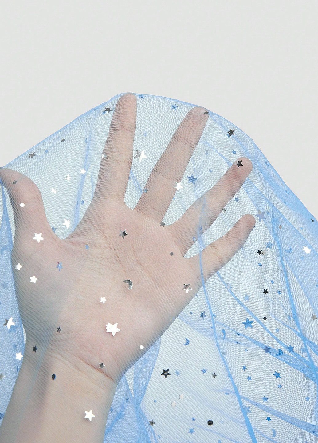 Голубое коктейльное платье бэби долл, с юбкой-солнце SHEIN однотонное