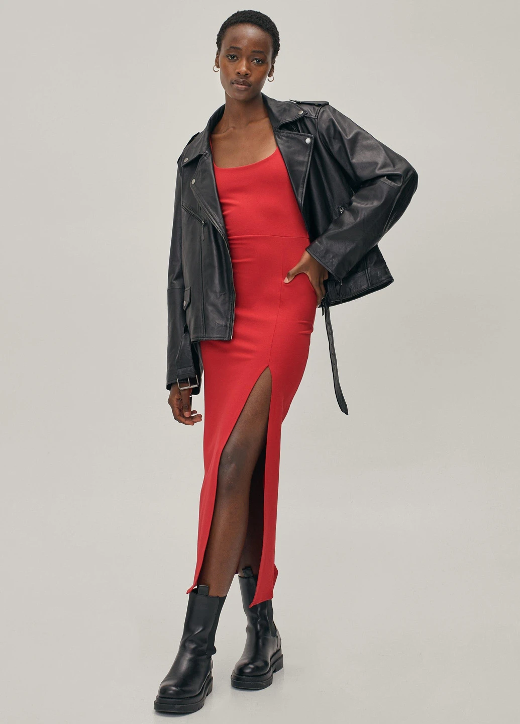 Красное кэжуал платье Nasty Gal однотонное