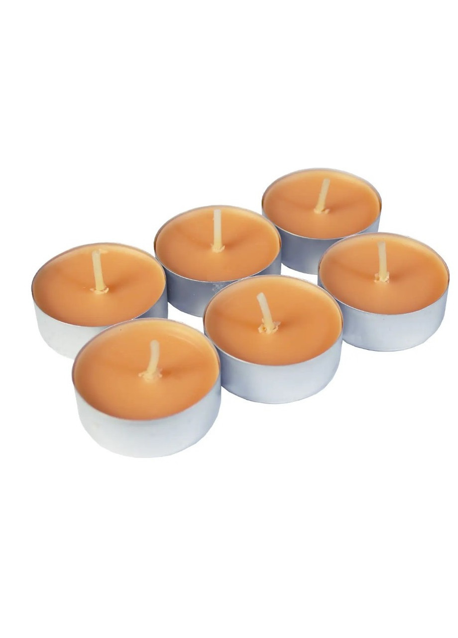 Аромасвічки чайні набір 6 штук ТРОПІЧНІ ФРУКТИ, свічки плаваючі господарські столові парафінові круглі для дому, свічка воскова No Brand (255371549)