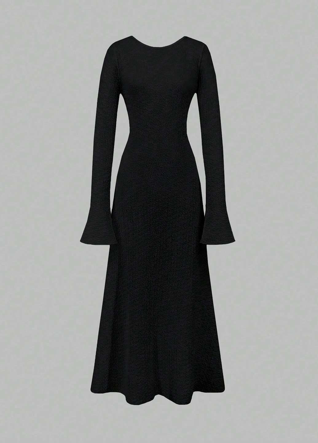 Чорна кежуал сукня а-силует, з відкритою спиною SHEIN однотонна