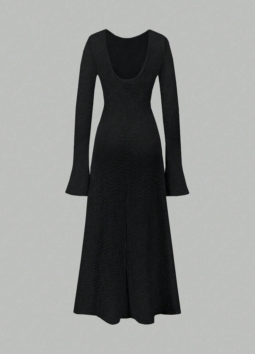 Чорна кежуал сукня а-силует, з відкритою спиною SHEIN однотонна