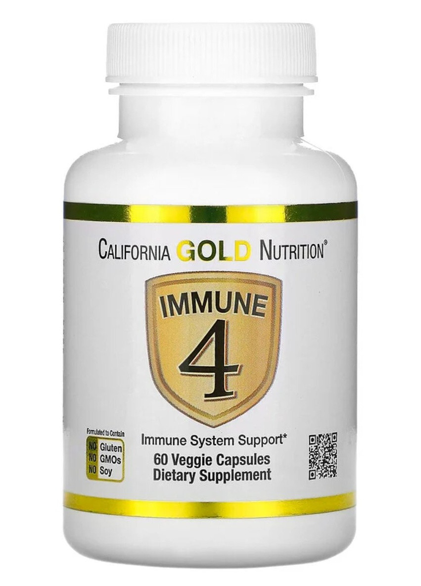 Засіб для зміцнення імунітету, Immune4,, 60 вегетаріанських капсул California Gold Nutrition (228292227)