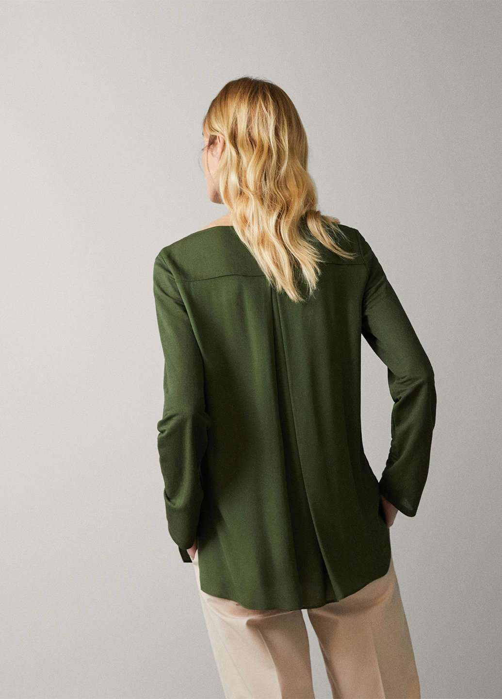 Зелена блуза Massimo Dutti