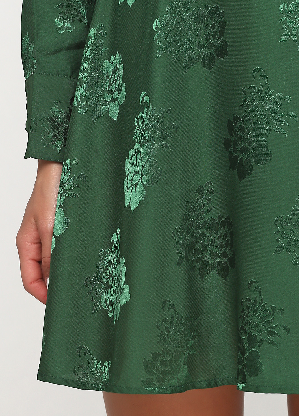 Темно-зеленое кэжуал платье колокол YAS с цветочным принтом