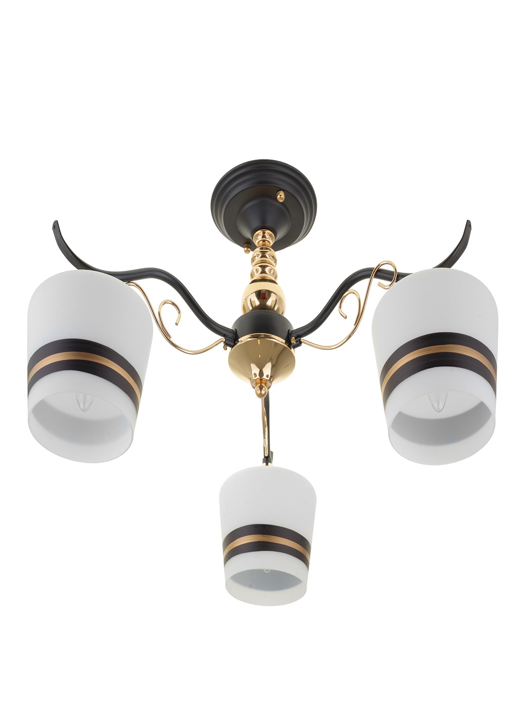 Люстра трехрожковая черно-золотистого цвета LK-708S/3 E27 BK+FG Brille (220133453)