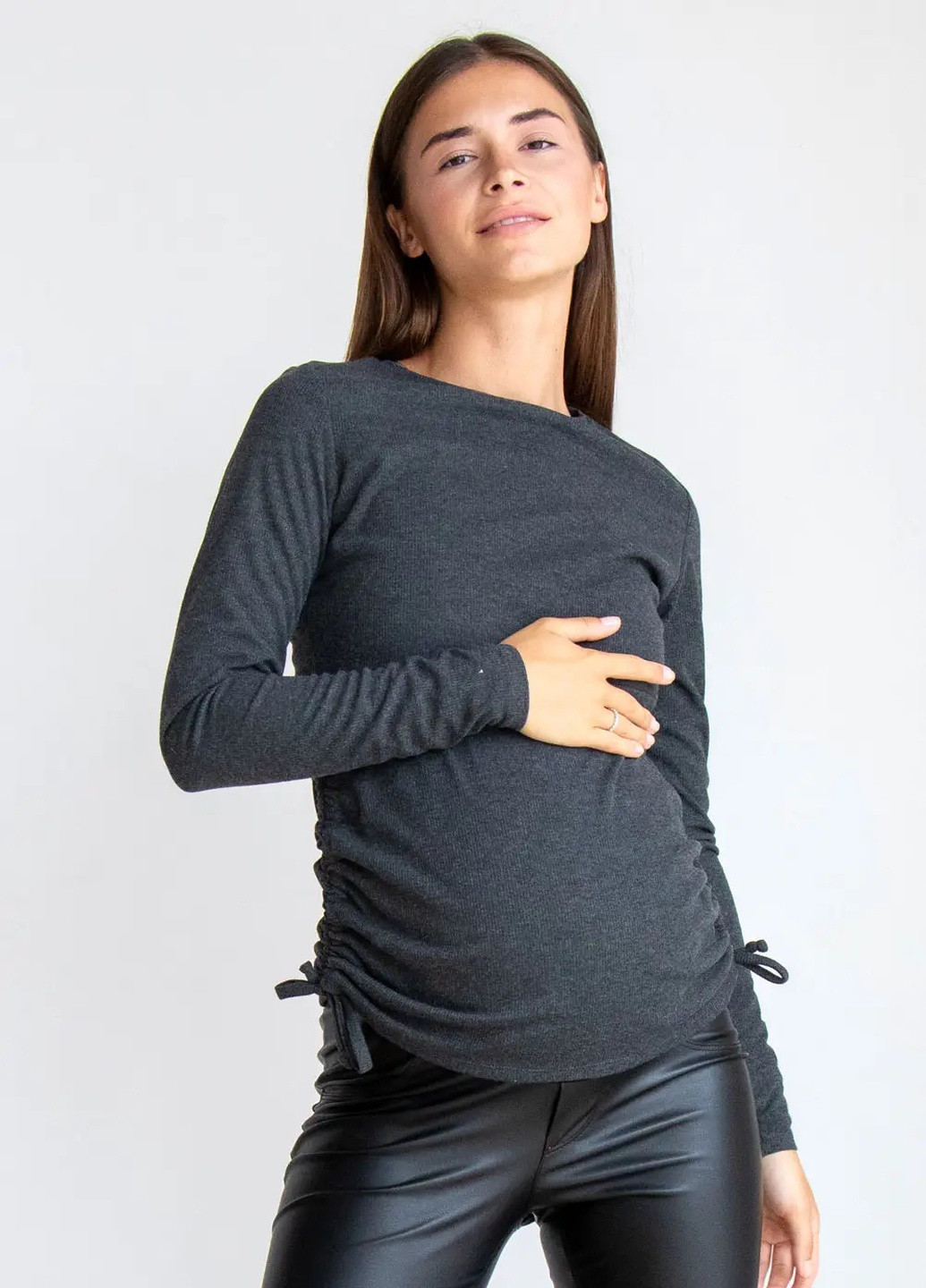 Кофта трикотажная для беременных и кормящих графитовая с секретом для кормления To Be (253914797)
