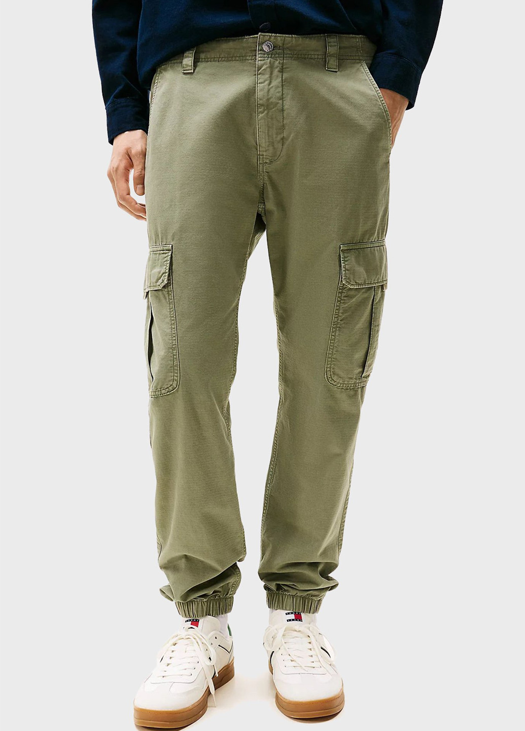 Оливковые кэжуал демисезонные джоггеры, карго брюки Tommy Jeans