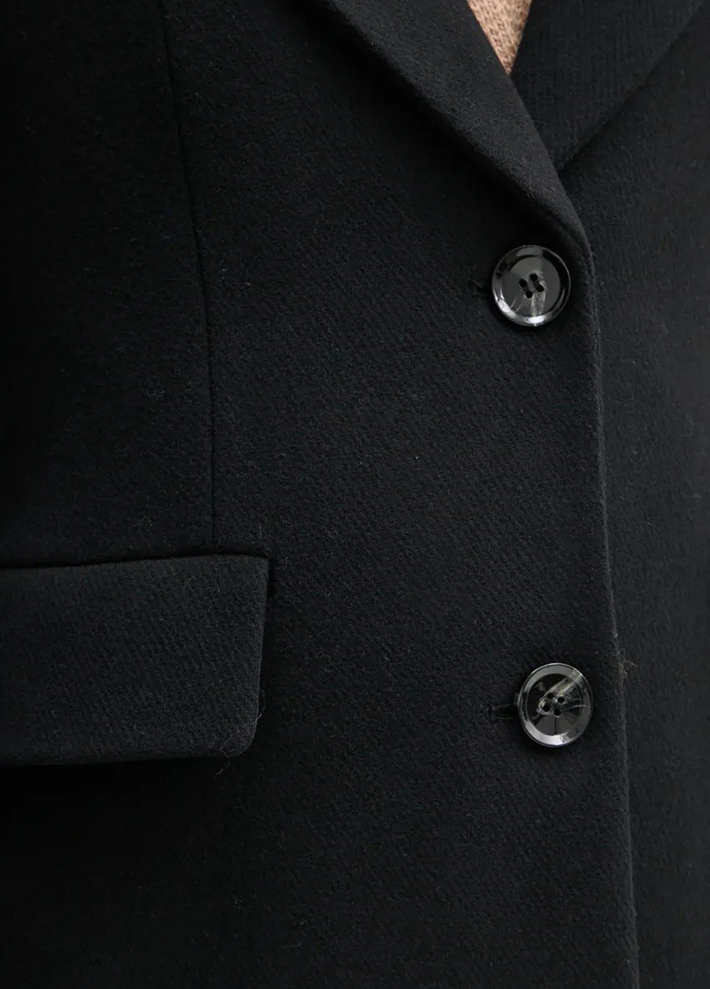 Чорне демісезонне Пальто однобортне Sisley