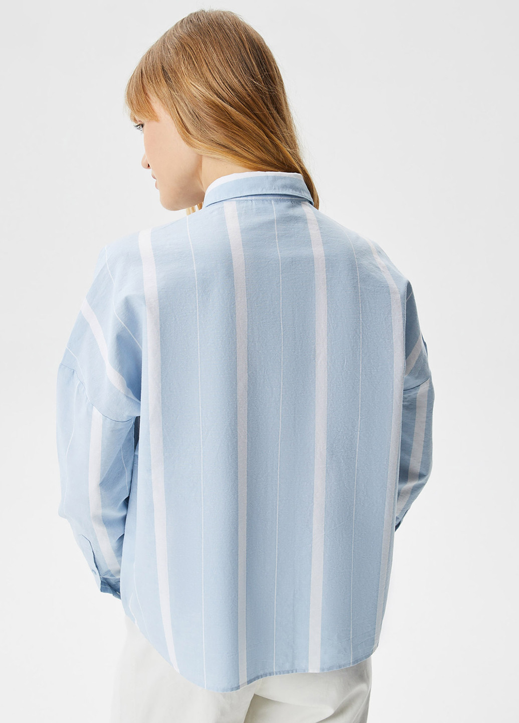 Светло-голубой кэжуал рубашка в полоску Lacoste