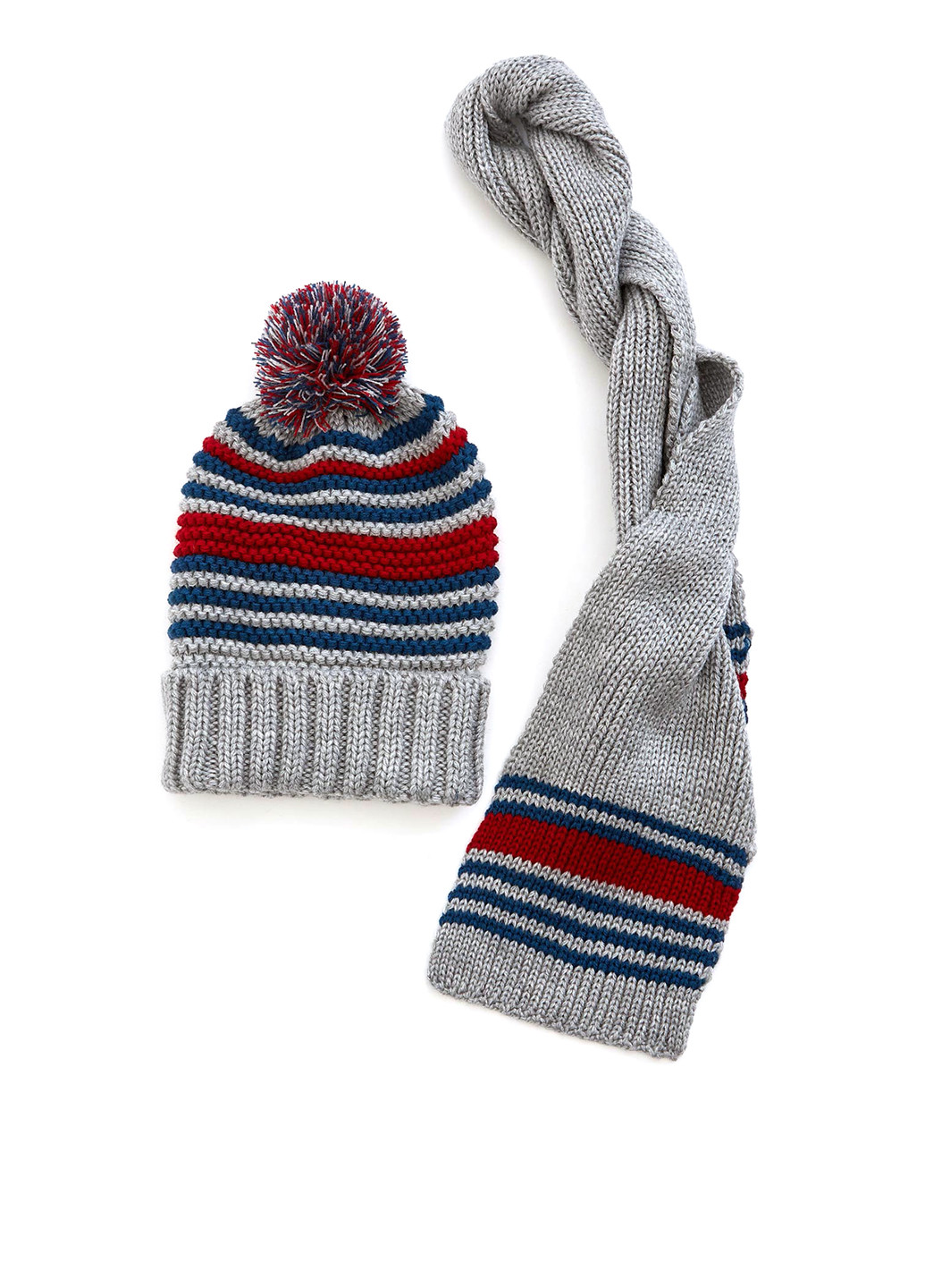 Комплект (шапка, шарф) DeFacto шапка + шарф сірі кежуали акрил