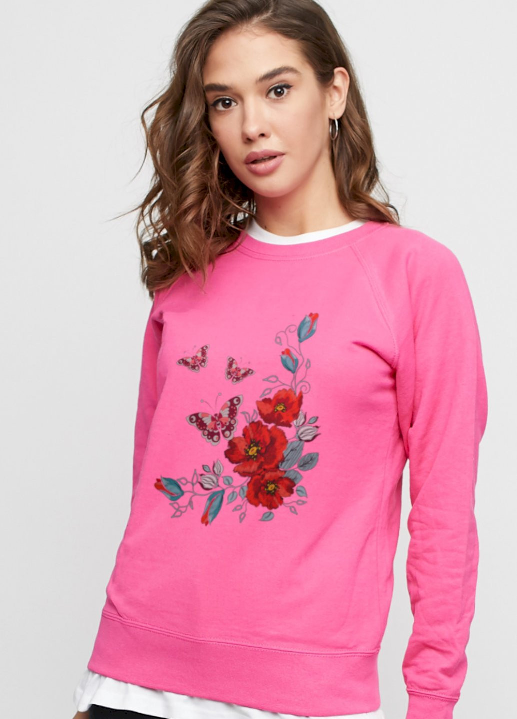 Розовый свитшот женский /no flis/ YAPPI рисунок (251374829)