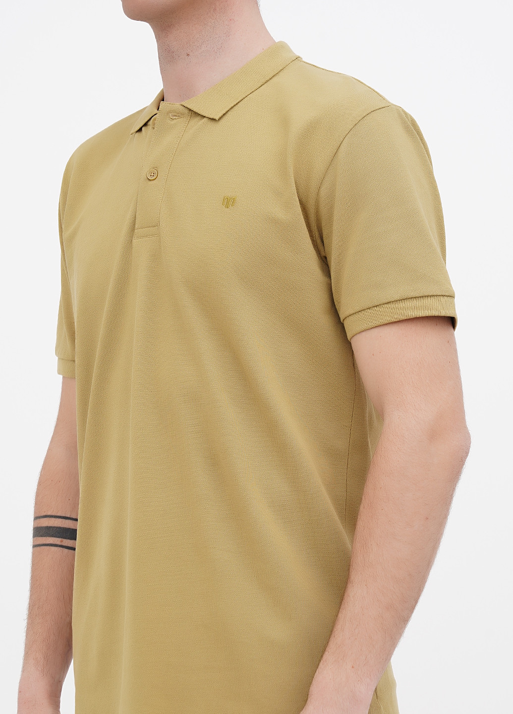 Оливковая футболка-поло для мужчин Minimum однотонная