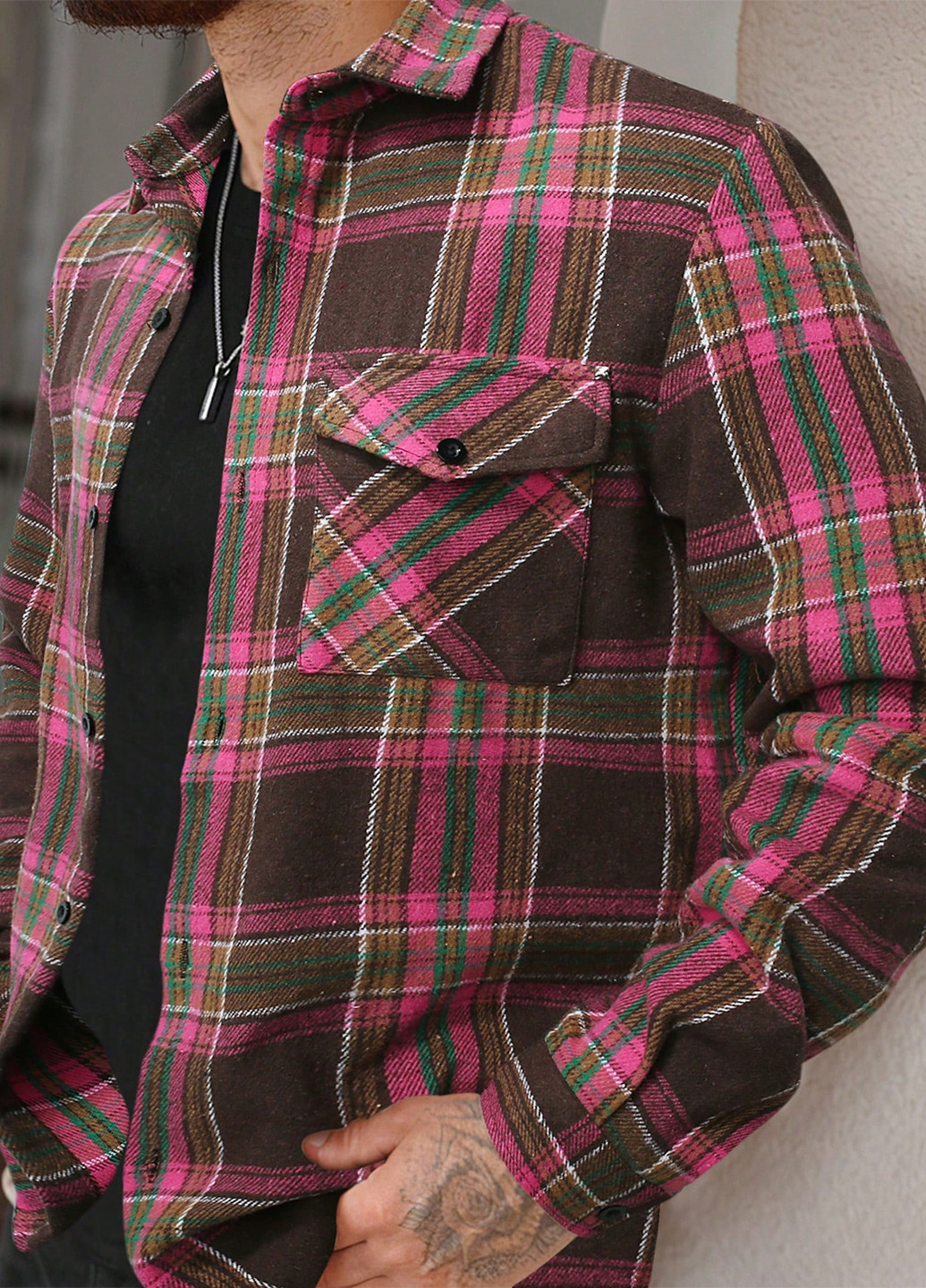 Цветная кэжуал рубашка в клетку SHEIN