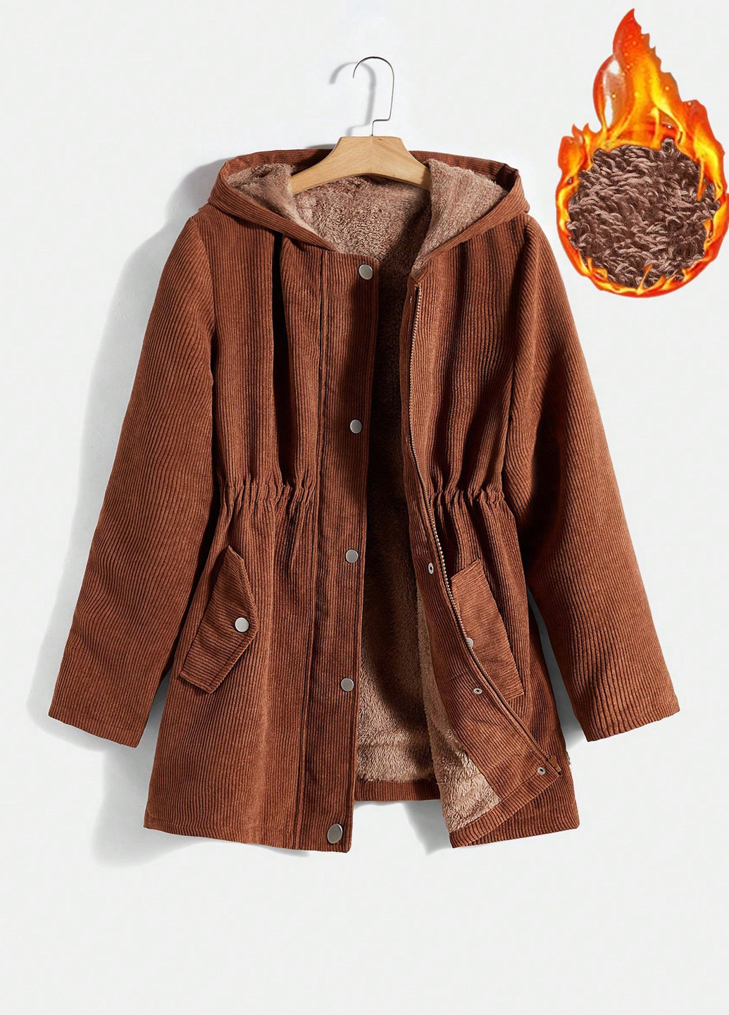 Коричнева демісезонна куртка SHEIN