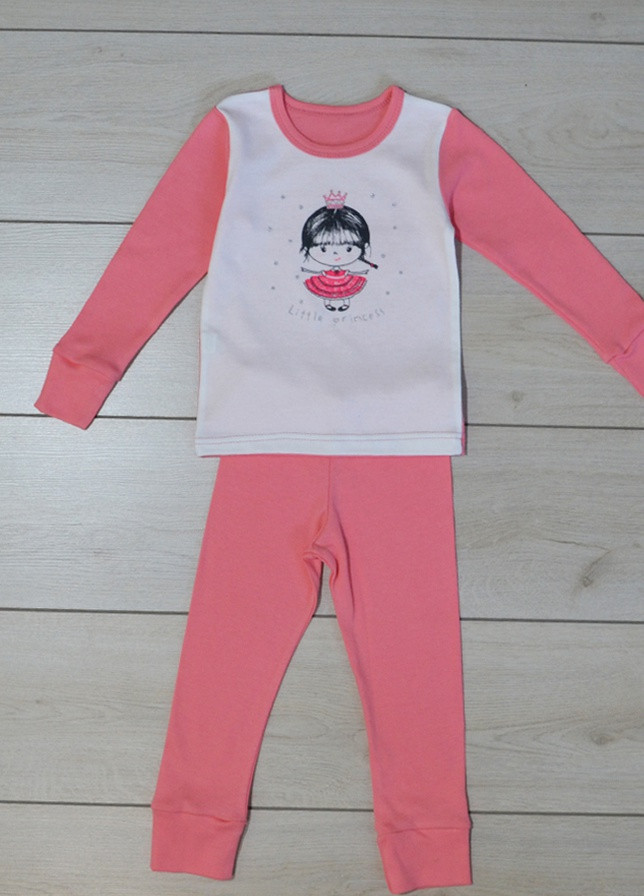 Персиковая всесезон пижама для девочки "малыш" реглан + брюки Витуся