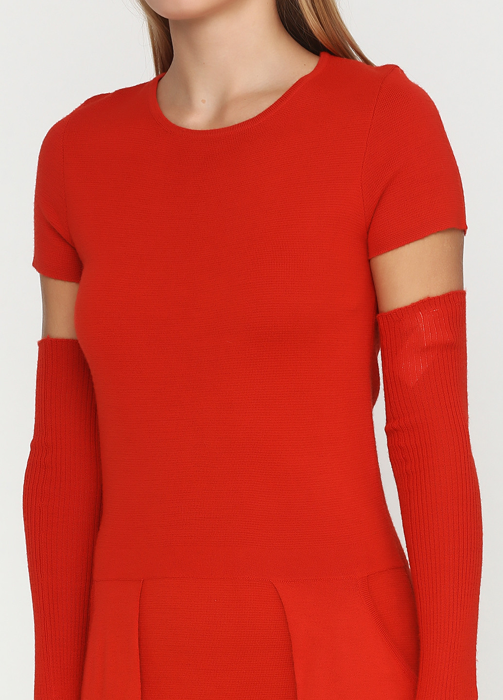 Оранжево-красное кэжуал платье Stefanel однотонное