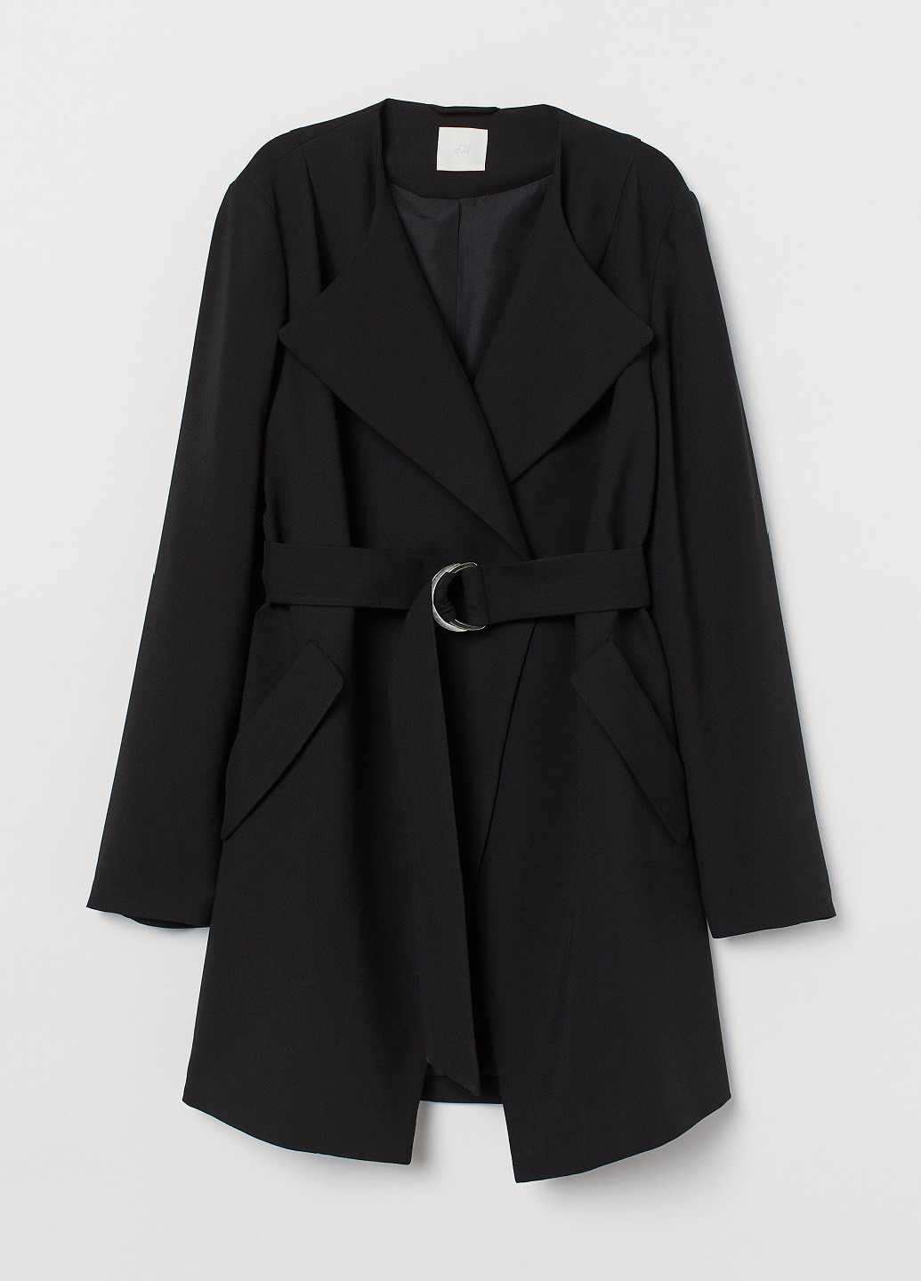 Чорне демісезонне Коротке пальто тренч H&M