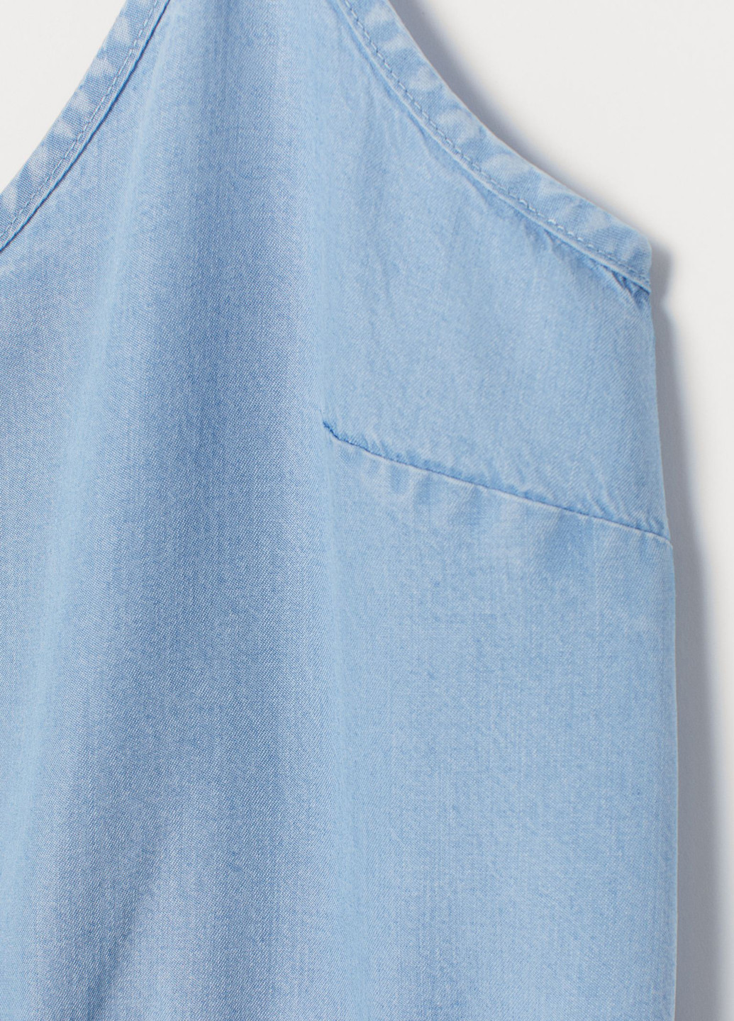 Комбінезон H&M комбінезон-шорти однотонний блакитний джинсовий ліоцелл