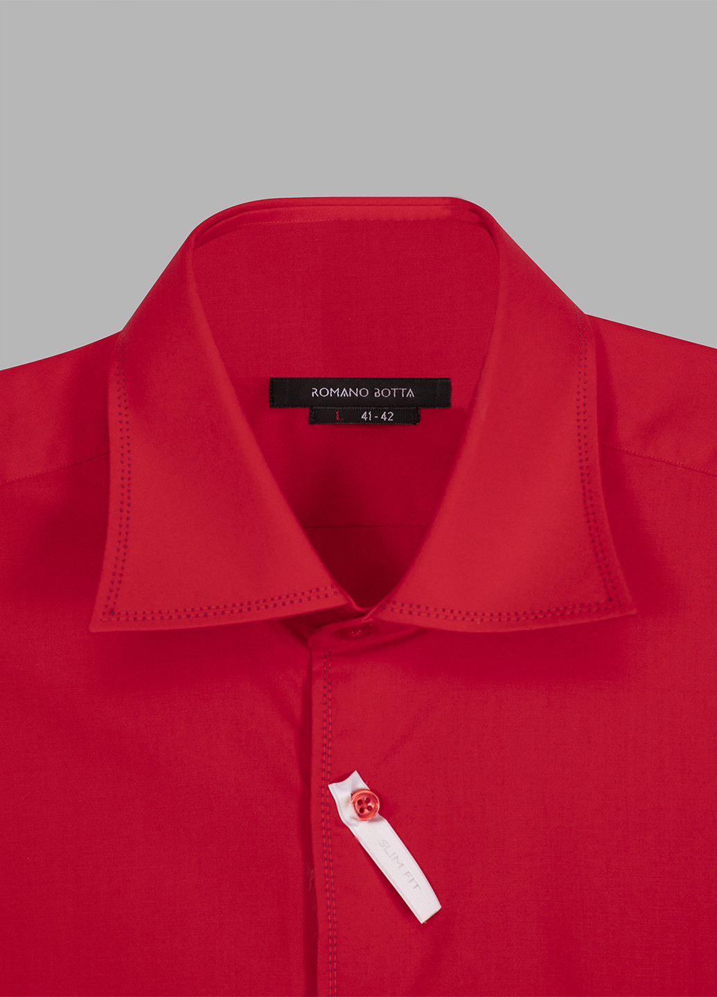 Красная кэжуал рубашка однотонная Romano Botta
