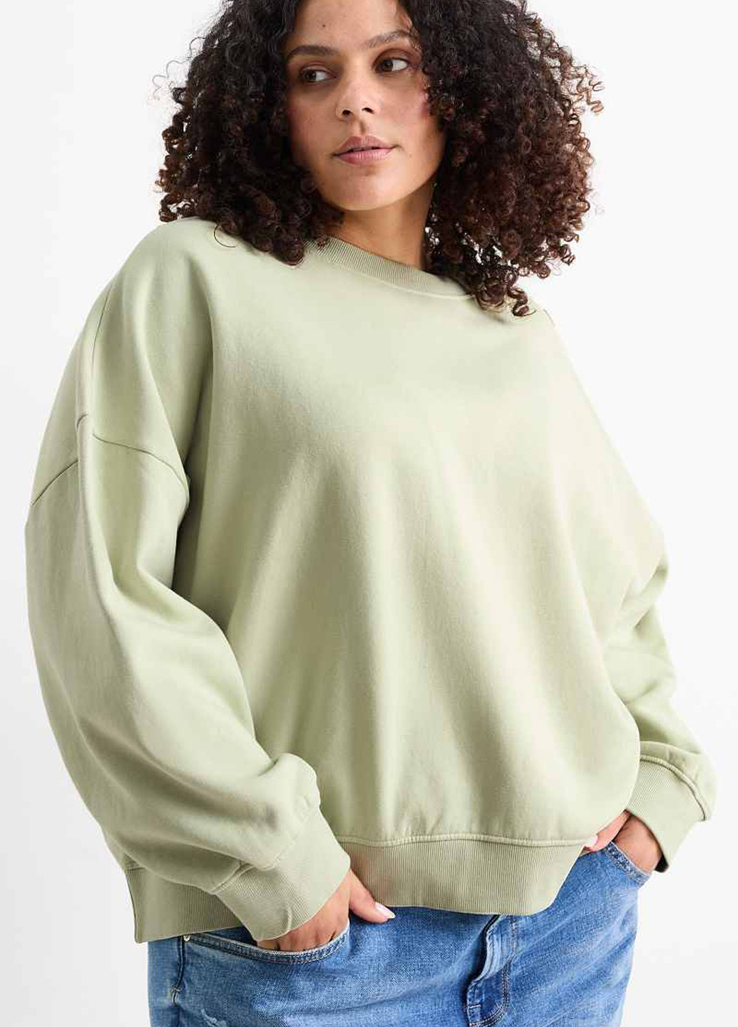 М'ятний світшот C&A однотонний без декору (369250259)