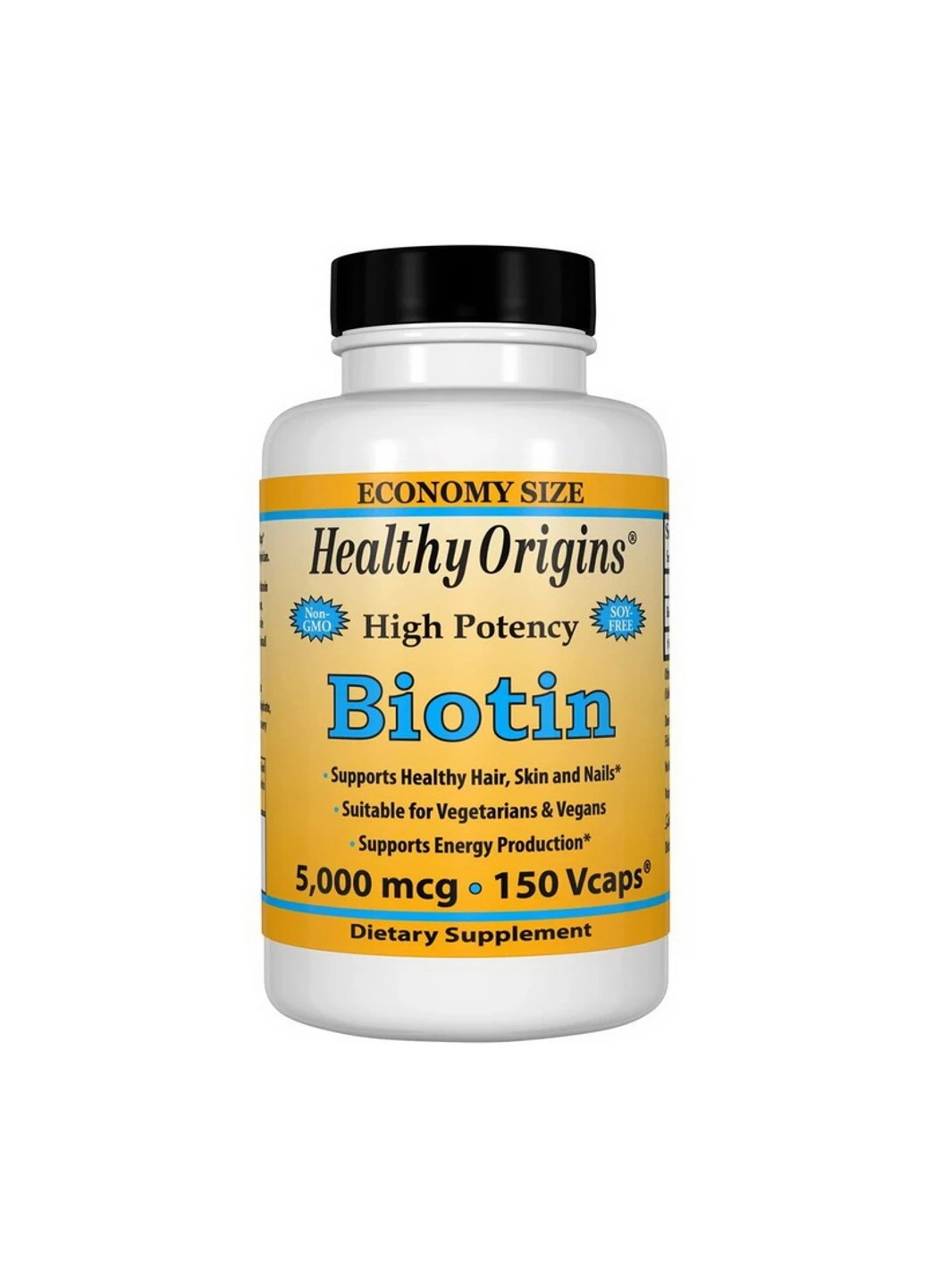 Біотин Biotin 5000 mcg 150 капсул Healthy Origins (255408025)