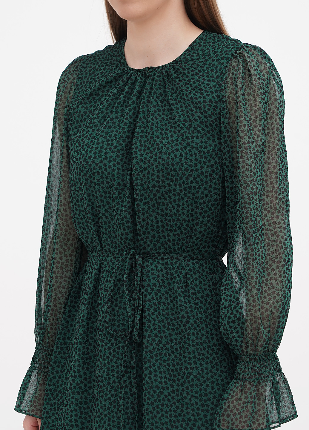 Темно-зеленое кэжуал платье клеш Boden с рисунком