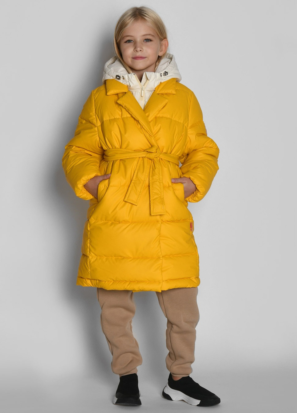Желтая зимняя пуховая куртка для девочек от 6 до 17 лет X-Woyz