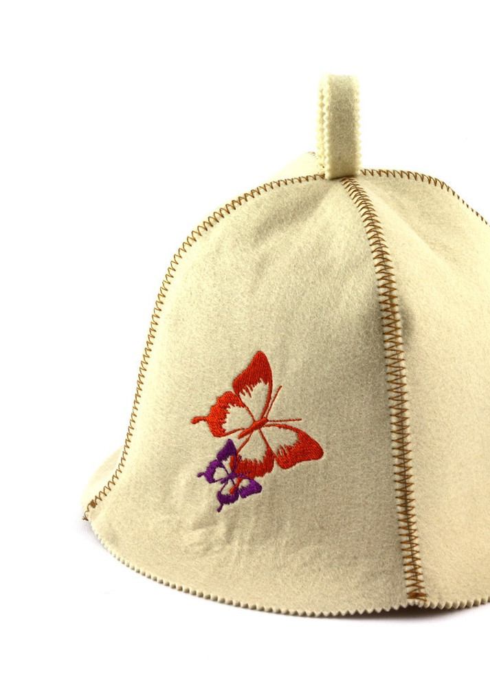 Банна шапка "Метелики", штучне хутро, білий (LA-418) Luxyart (252611380)