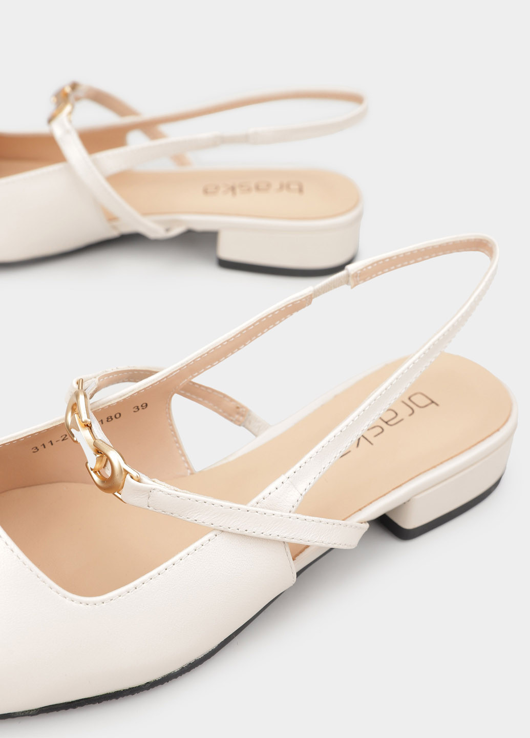 Braska Туфлі слінгбекі молочний з натуральна шкіра, — літо (363353891)