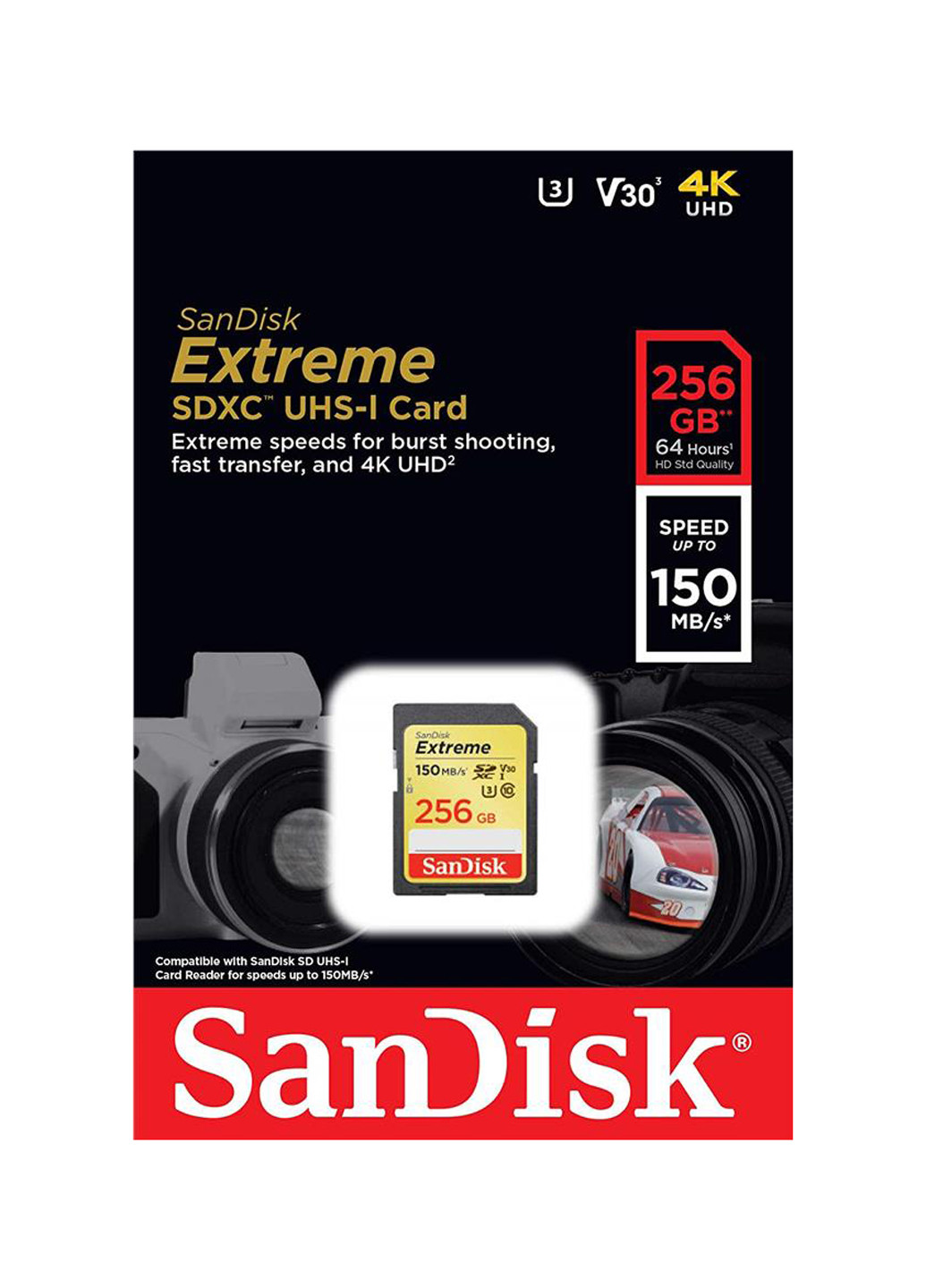 Карта памяти SDXC 256GB C10 UHS-I U3 (R150/W70MB/s) Extreme (SDSDXV5-256G-GNCIN) SanDisk карта памяти sandisk sdxc 256gb c10 uhs-i u3 (r150/w70mb/s) extreme (sdsdxv5-256g-gncin) (130843187)